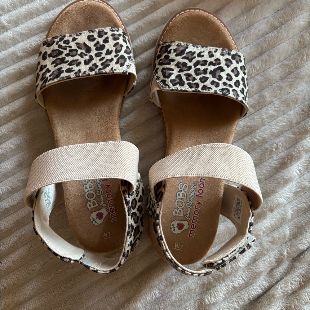 BOBS from Skechers Leopard Print Sandals